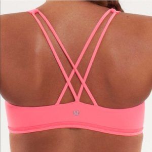 Lululemon Free To Be Coral Strappy Sports Bra Sz 10